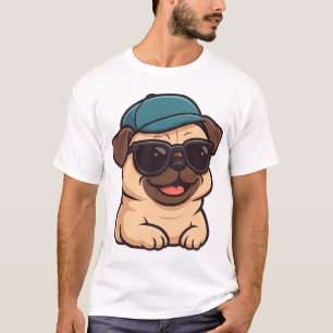 Camiseta Pug genial con gafas de sol alegría de verano cari
