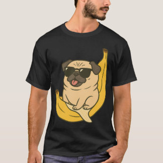 Camiseta Pug genial con gafas de sol en plátano - Corte de