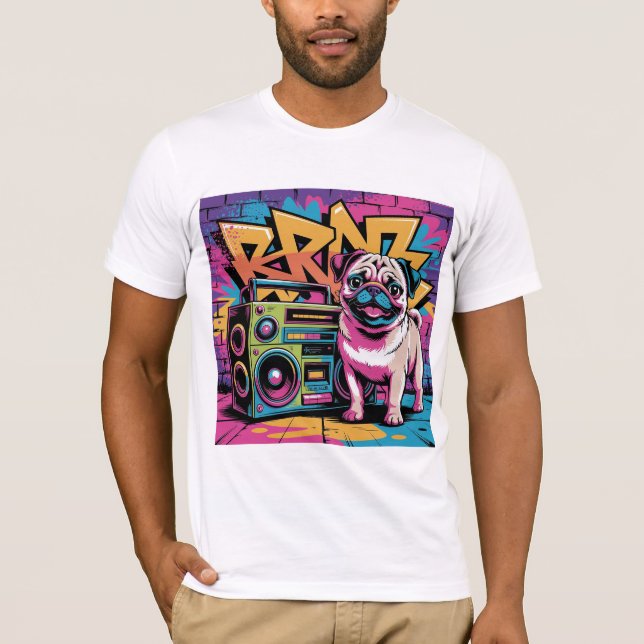 Camiseta Pug Grafiti (Anverso)