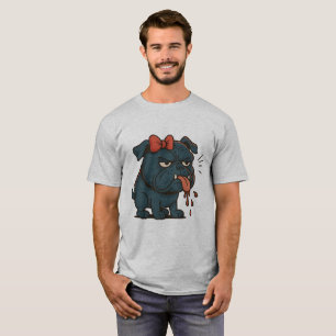 Camiseta Pug Gruñón Baboso con Lazo Rojo – Actitud de Perro