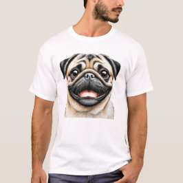 Camiseta Pug Happy Face Dog