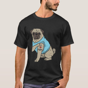Camiseta Pug I Love Mom Cute Animal Mascota Dog Lover Dueño