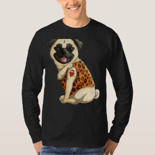 Camiseta Pug I Love Mom Tattoo Dog Mother's Day