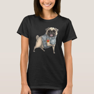 Camiseta Pug I Love Mom Tattoo Dog Mother's Day