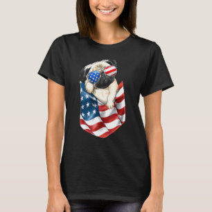 Camiseta Pug In Pocket Dog 4 de julio Hombres Mujeres Niños