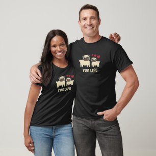 Camiseta Pug Life Cute Pugs