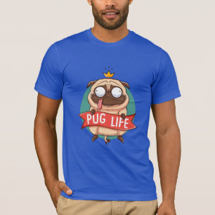 Camiseta Pug Life – Diseño Divertido con Pug con Corona