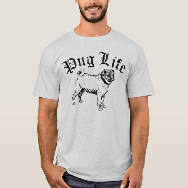 Camiseta Pug Life Funny Dog Gangster (Anverso)