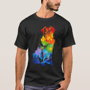 Camiseta Pug lindo pintando con salpicaduras de pintura
