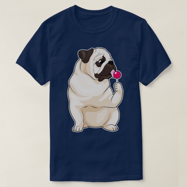 Camiseta Pug Lollipop (Diseño del anverso)