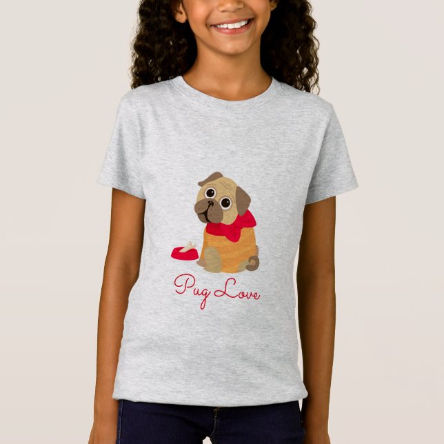 Camiseta Pug Love lindo perro de pug amante animal (Anverso)