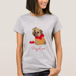 Camiseta Pug Love lindo perro de pug amante animal