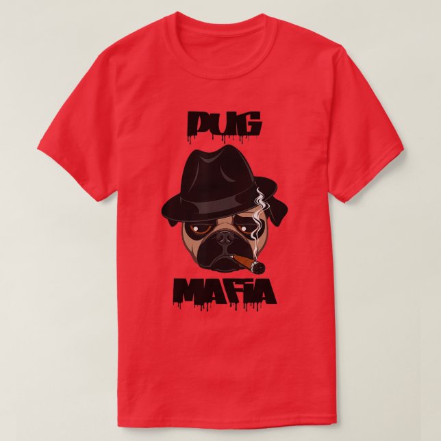 Camiseta Pug Mafia Graciosa Regalo Perro Lover Mascota Anim (Diseño del anverso)