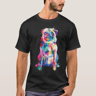 Camiseta Pug Mamá Perro Papá Perro Regalo Acuarela