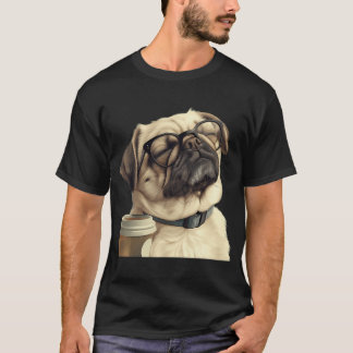 Camiseta Pug Mareado y Café