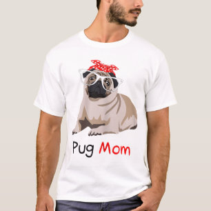 Camiseta Pug Mom Dog Bandana Pet Lover Regalo mujeres Pug