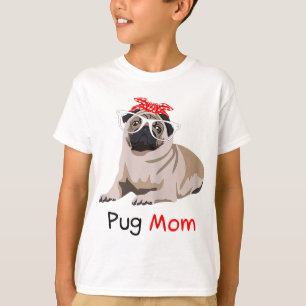 Camiseta Pug Mom Dog Bandana Pet Lover Regalo mujeres Pug
