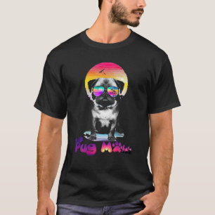 Camiseta Pug Mom Gafas de sol Día de la Madre Gracioso Pug