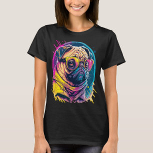 Camiseta Pug Mops Carlin Dog con gafas de sol