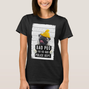 Camiseta Pug Mug Shot