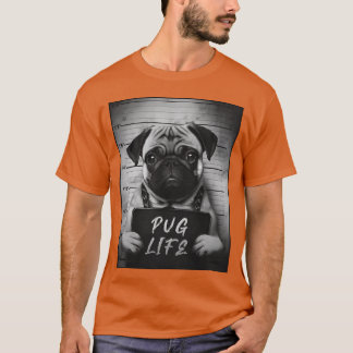 Camiseta Pug Mugshot Pug Life