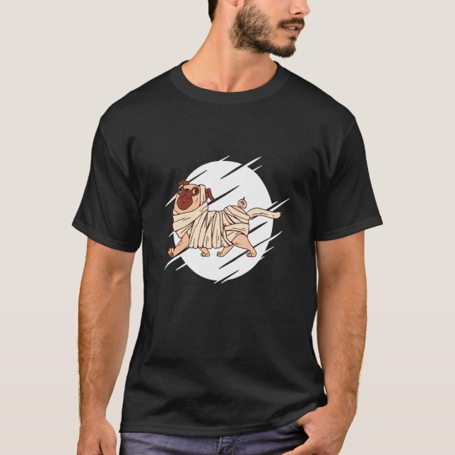 Camiseta Pug Mummy Perro de Halloween (Anverso)