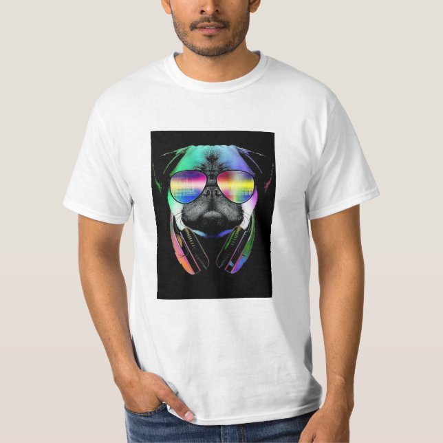 Camiseta Pug Music (Anverso)