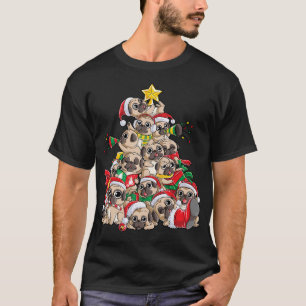 Camiseta Pug Navidad Pugmas Alegre Árbol de Navidad Santa N