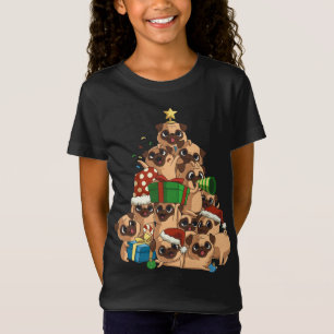 Camiseta Pug Navidades de jarras de árbol de cereza Pugmas
