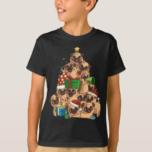 Camiseta Pug Navidades de jarras de árbol de cereza Pugmas