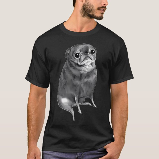 Camiseta Pug Negro Dulce (Anverso)