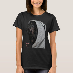 Camiseta Pug Negro Mujeres Hombres Pug Mamá Papá V