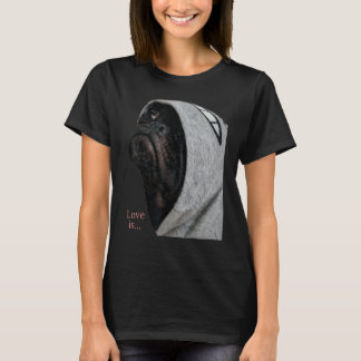 Camiseta Pug Negro Mujeres Hombres Pug Mamá Papá V