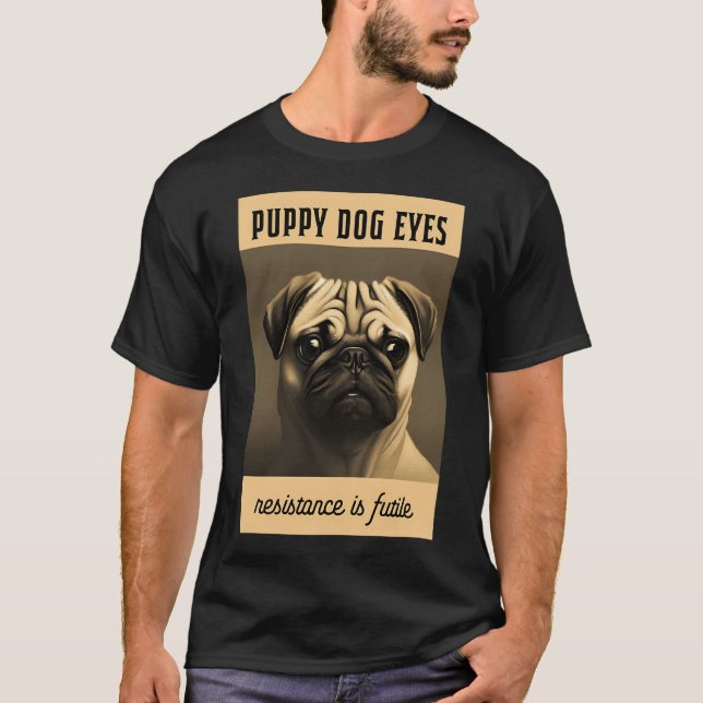 Camiseta Pug: ojos de cachorro (Anverso)