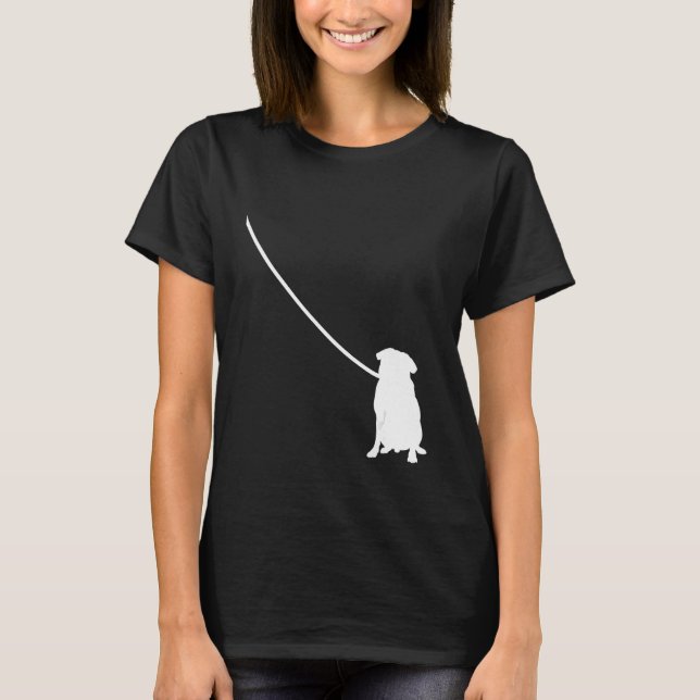 Camiseta Pug on a Leash Dog  Mom Dad Pet Cute  Puppy (Anverso)