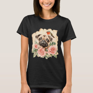 Camiseta Pug pájaro perro lindo pug divertido