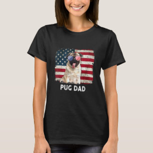 Camiseta Pug Papá Bandera Americana El 4 De Julio