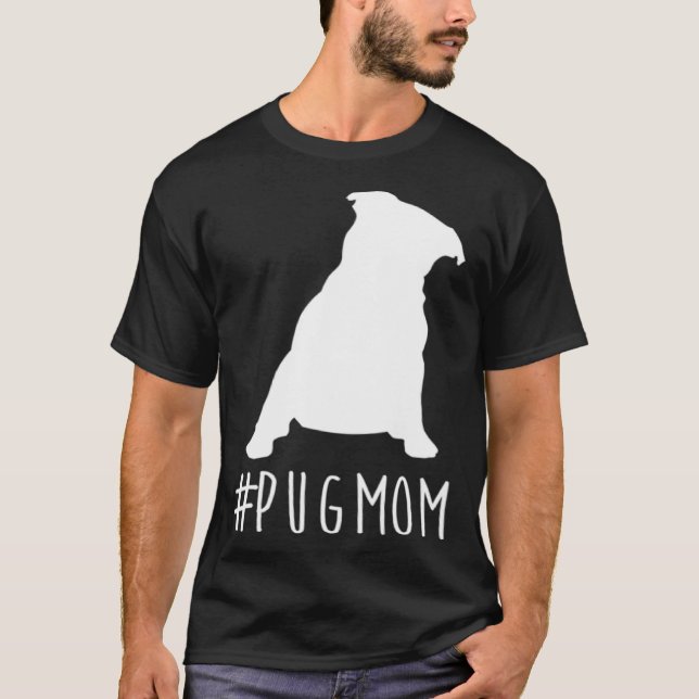 Camiseta Pug Papá Hashtag  mamápug (Anverso)