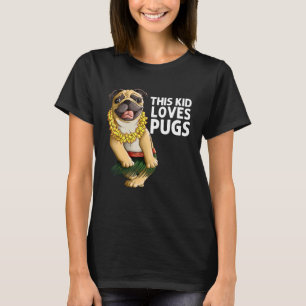 Camiseta Pug Para Niños Chicas Hula Dancer Pug