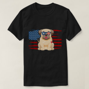Camiseta Pug Patriótico