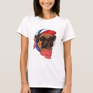 Camiseta Pug Patriótico