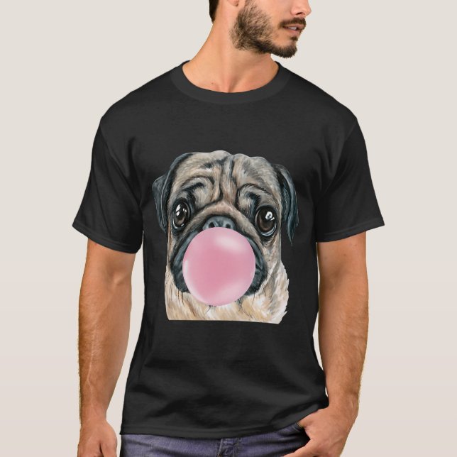 Camiseta Pug perro chicle (Anverso)