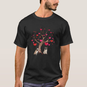 Camiseta Pug Perro Corazón Árbol Día de San Valentín Amante