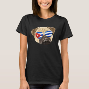 Camiseta Pug perro de la bandera cubana bolsillo Cuba