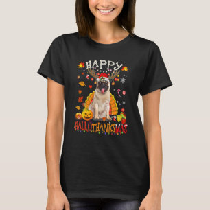 Camiseta Pug Perro Feliz Hallothanksmas Halloween Día de Ac