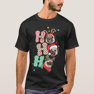 Camiseta Pug Perro Ho Ho Ho De Navidad Para Amante De Perro