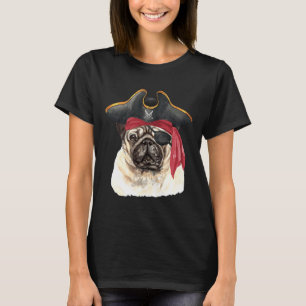 Camiseta Pug Perro Pirata Clásico 210