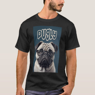 Camiseta Pug Perro Pugly el Feo Mascota Gorda de la Familia