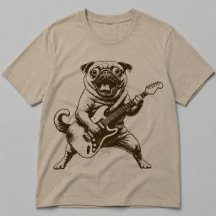 Pug Perro Rockstar Loco Desgarrando Guitarra Eléct