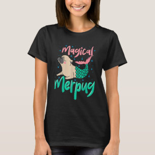 Camiseta Pug Perro Sirena Magica Mujeres Niña